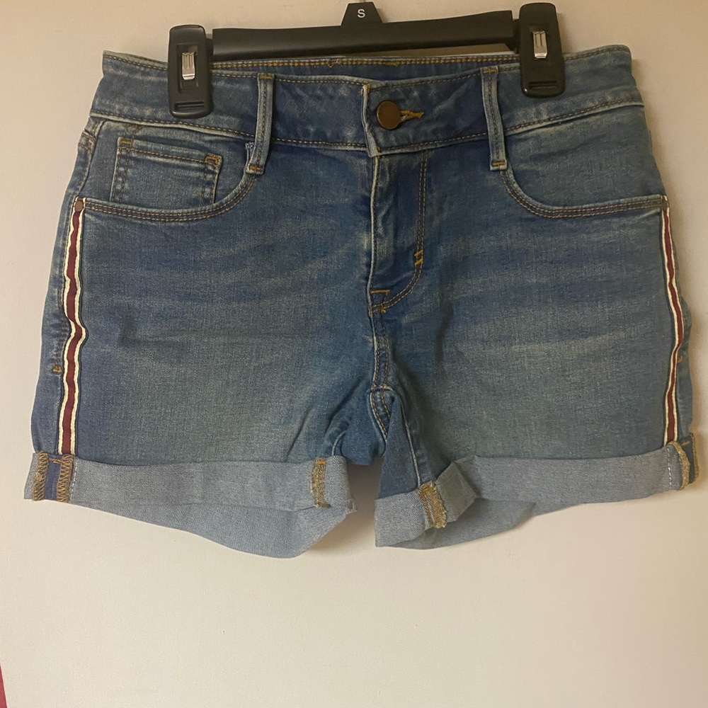 Apt. 9 Blue Jean Shorts with Red Stripe